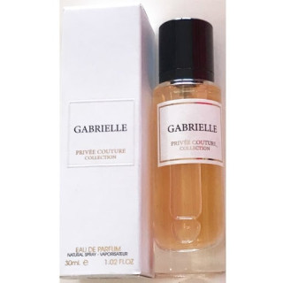 Lattafa Perfume Gabrielle EDP 30 ml — товар и упаковка; крупный план; на белом фоне
