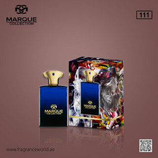 Fragrance World Marque 111 EDP 25 ml — productverpakking; close-up; op een gekleurde achtergrond