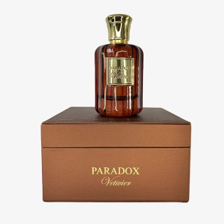Fragrance World Paradox Vetiver EDP 100 ml — товар и упаковка; крупный план; на белом фоне; самый широкий кадр