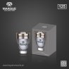 Fragrance World Marque 125 EDP 25 ml — produs și ambalaj; prim-plan; pe fundal închis