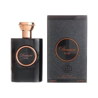 Fragrance World Demure Luxe EDP 100 ml — widok produktu; zbliżenie; na białym tle; najbliższe kadrowanie