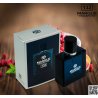 Fragrance World Marque 132 EDP 25 ml — товар в стилизованной композиции; очень крупный план; на деревянной поверхности