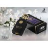 Lattafa Perfume PHILOS OPUS NOIR EDP 100 ml — упаковка товара; очень крупный план; на белом фоне