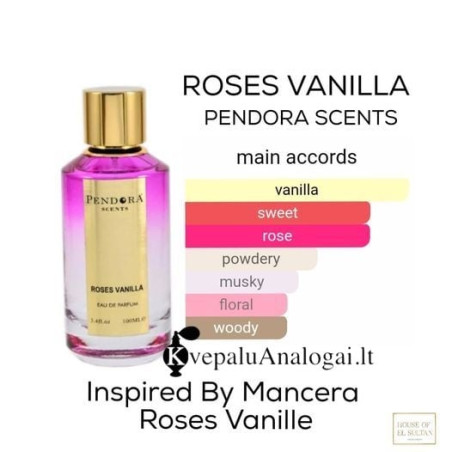 Mancera Roses Vanille (Roses Vanilla Pendora Scent) aromato arabiška versija moterims, EDP, 100ml Pendora Scent - 2