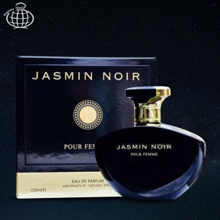 Fragrance World Jasmin Noir EDP 100 ml — изображение товара; крупный план; на тёмном фоне