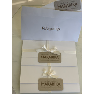 MARABIKA Cadeaubon van 20 € — productweergave; zeer nabije close-up; informatieve productafbeelding; ruimere kadrering