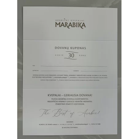 MARABIKA Bon Podarunkowy 30EUR - MARABIKA - Karty podarunkowe - 5