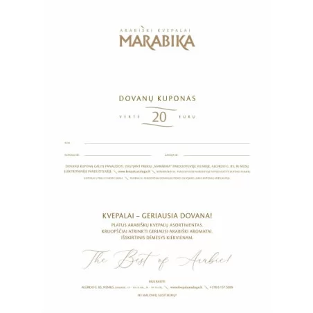 MARABIKA Подарочный купон 20EUR ➔ MARABIKA ➔ Подарочные карты ➔ 1