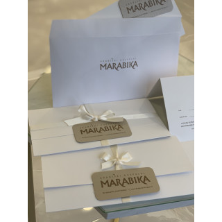 MARABIKA Kinkekaart 50 € — toote vaade; väga lähivõte; valgel taustal