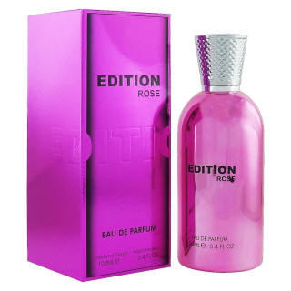 Fragrance World Edition Rose EDP 100 ml — produkt a balení; velmi detailní záběr; na bílém pozadí