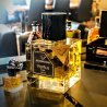 Vertus Paris Niche Perfume Sole Patchouli EDP 100 ml — товар в стилизованной композиции; очень крупный план; на столе