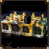 XXIV CARAT GOLD EDP 100 ml — товар и упаковка; очень крупный план; на цветном фоне; самый близкий кадр