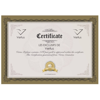 Vertus Paris Niche Perfume XXIV CARAT GOLD EDP 100 ml — изображение товара; крупный план; на белом фоне
