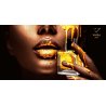 Vertus Paris Niche Perfume XXIV CARAT GOLD EDP 100 ml — товар в стилизованной композиции; крупный план; на белом фоне