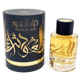 Lattafa Perfume Thara Al Oud EDP 100 ml — produkto vaizdas; artimas vaizdas; baltame fone