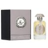 Lattafa Perfume Ra'ed Silver EDP 100 ml — produto e embalagem; grande plano; sobre fundo branco; enquadramento mais próximo
