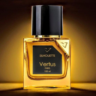 Vertus Paris Niche Perfume SILHOUETTE EDP 100 ml — productweergave; zeer nabije close-up; op een donkere achtergrond