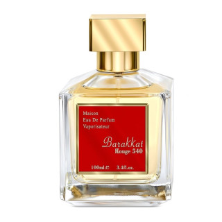 Fragrance World Barakkat Rouge 540 EDP 100 ml — produkt od przodu; zbliżenie; na białym tle; bliskie kadrowanie