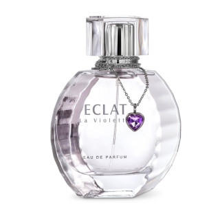 Fragrance World Eclat La Violette EDP 100 ml — toote vaade; täiskompositsioon; valgel taustal; kõige laiem kadreering