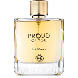 Fragrance World Proud of You for Her EDP 100 ml — Produktansicht; Nahaufnahme; auf weißem Hintergrund; weitester Bildausschnitt