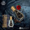 Fragrance World Barakkat Satin Oud EDP 50 ml — товар в стилизованной композиции; очень крупный план; с цветами