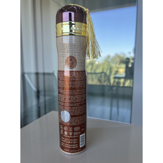 Lattafa Perfume Mousuf 300 ml — product in a styled setting; tight close-up; outdoors; widest framing