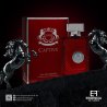 Fragrance World Captive EDP 100 ml — упаковка товара; крупный план; на тёмном фоне