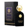 Lattafa Perfume PHILOS OPUS NOIR EDP 100 ml — упаковка товара; крупный план; на белом фоне