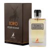 Lattafa Perfume Toro EDP 100 ml — товар и упаковка; очень крупный план; на белом фоне