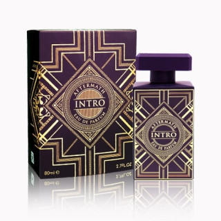 Fragrance World Intro Aftermath EDP 80 ml — productverpakking; close-up; op een witte achtergrond; meest nabije kadrering