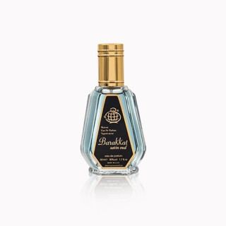 Fragrance World Barakkat Satin Oud EDP 50 ml — изображение товара; широкая композиция; на белом фоне