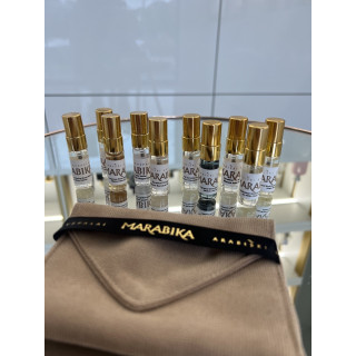 MARABIKA Zestaw próbek nr 2 EDP 3 ml × 10 — widok produktu; bardzo bliskie ujęcie; na białym tle; najbliższe kadrowanie