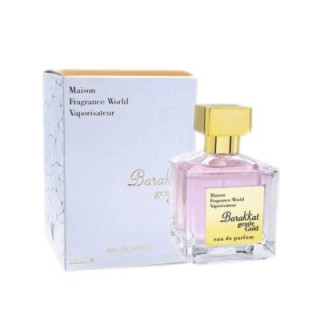 Fragrance World Barakkat Gentle Gold EDP 100 ml — товар и упаковка; полная композиция; на белом фоне; средний план