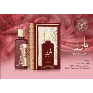 Lattafa Perfume Barez EDP 100 ml — изображение товара; очень крупный план; на белом фоне