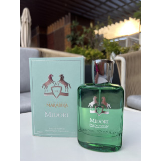 Fragrance World Midori EDP 100 ml — товар и упаковка; очень крупный план; на белом фоне; самый широкий кадр