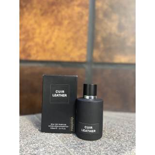 Fragrance World Cuir Leather EDP 100 ml — pohled na produkt; velmi detailní záběr; na bílém pozadí