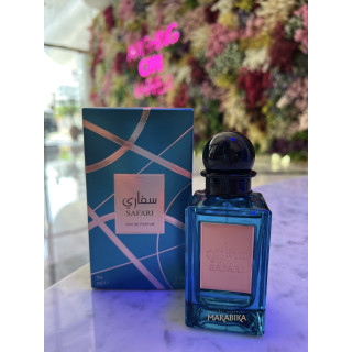 Fragrance World Safari EDP 90 ml — продукт и опаковка; много близък план; на бял фон