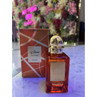 Fragrance World Safari Elixir EDP 90 ml — товар и упаковка; очень крупный план; на белом фоне; самый близкий кадр