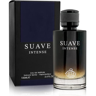 Fragrance World Suave Intense EDP 100 ml — produktvisning; meget tæt nærbillede; på hvid baggrund