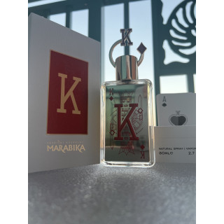 Fragrance World King K EDP 80 ml — упаковка товара; очень крупный план; на белом фоне; самый близкий кадр
