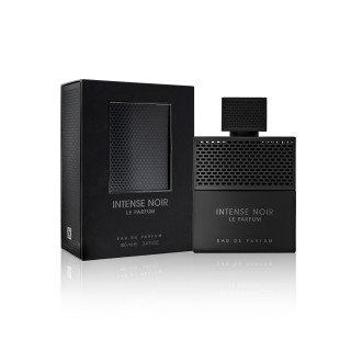 Fragrance World Intense Noir Le Parfum EDP 100 ml — упаковка товара; крупный план; на белом фоне