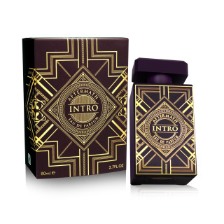 Fragrance World Intro Aftermath EDP 80 ml — productverpakking; close-up; op een witte achtergrond; gemiddelde kadrering