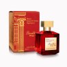 Fragrance World Barakkat Rouge 540 Extrait Red EDP 100 ml — produkt og emballage; nærbillede; på hvid baggrund