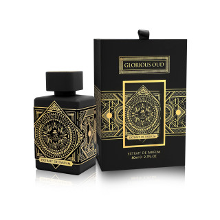 Fragrance World Glorious Oud Extrait de Parfum 80 ml — toote pakend; lähivaade; valgel taustal