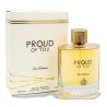 Fragrance World Proud of You for Her EDP 100 ml — Produkt und Verpackung; Nahaufnahme; auf weißem Hintergrund