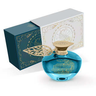 Fragrance World Dolce Belle EDP 100 ml — упаковка товара; крупный план; на белом фоне