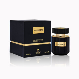 Fragrance World Rose D'Prive EDP 100 ml — продукт и опаковка; близък план; на бял фон