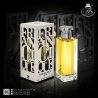 Fragrance World Francique 107.9 EDP 100 ml — toode ja pakend; lähivaade; tumedal taustal; lähim kadreering