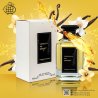 Fragrance World Vanilla So Sweet EDP 100 ml — produkta iepakojums; ļoti tuvs plāns; uz krāsaina fona