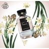 Fragrance World White As Tuberose EDP 100 ml — toode stiliseeritud keskkonnas; väga lähivõte; heledal taustal